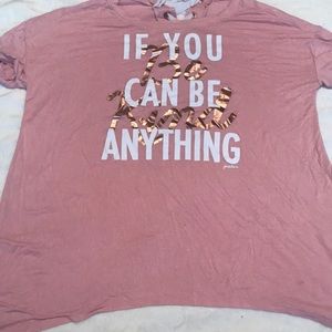 Oversized justice lace up back tee